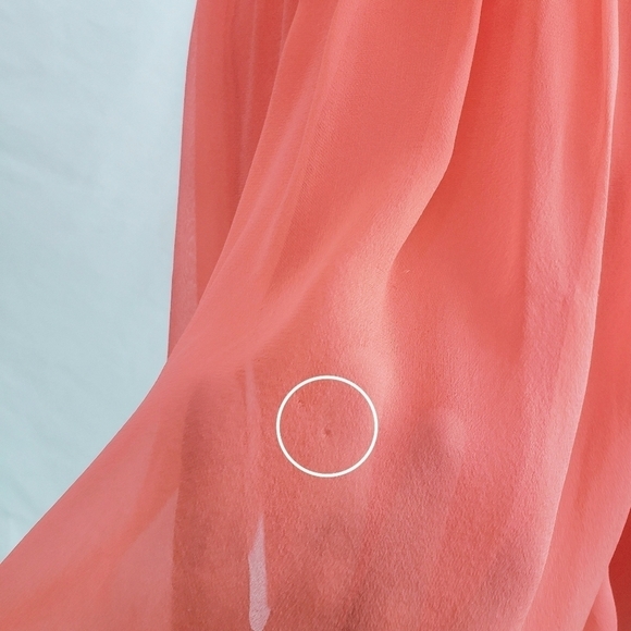 DVF Diane Von Furstenberg Asti Short Silk Chiffon Dress Coral - Picture 14 of 16